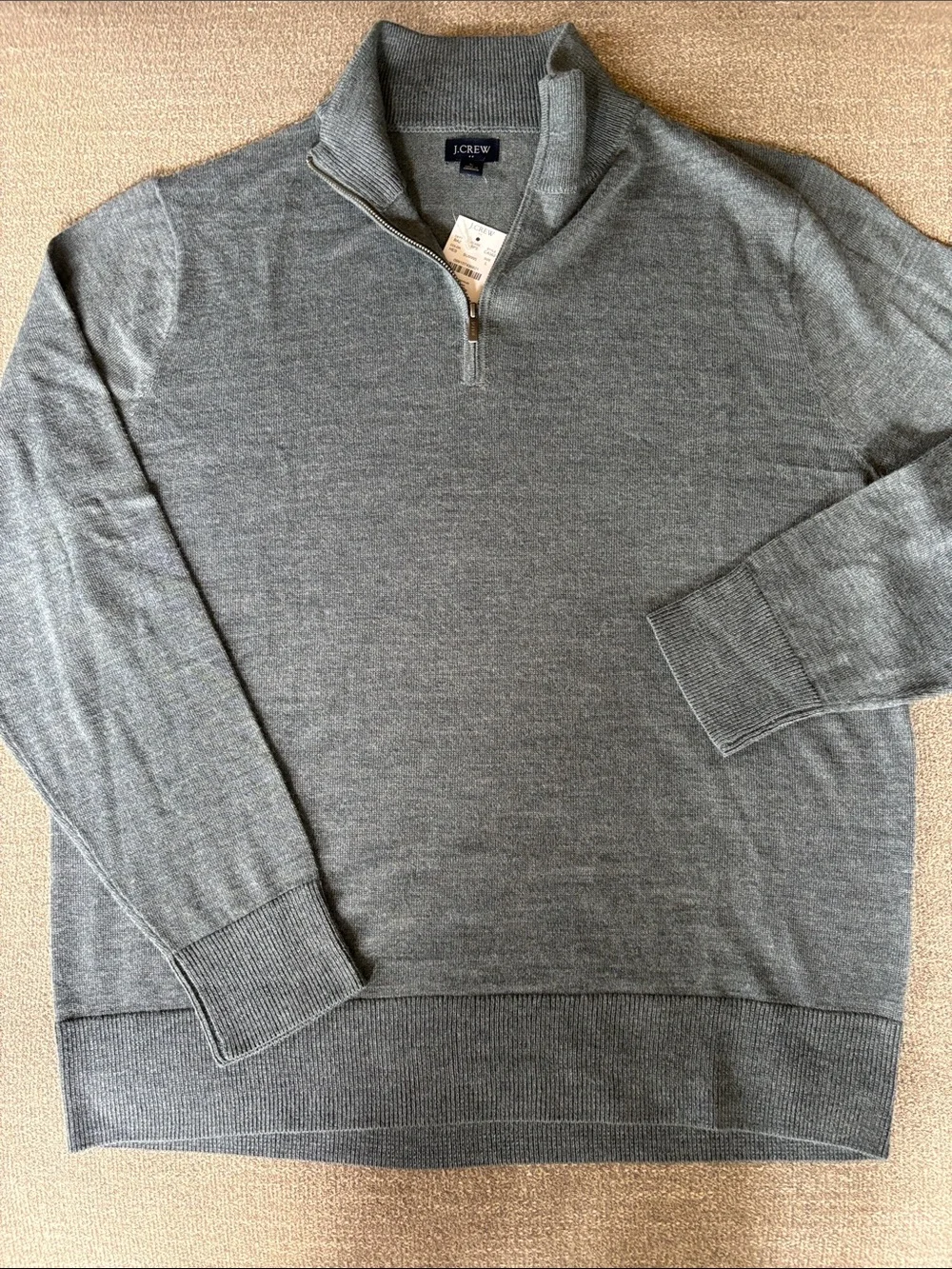J. Crew Merino Wool Blend Quarter Zip Sweater New with tags Size Large
